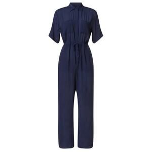 Thakoon x RTR Short Sleeve Jumpsuit in Navy, Size US 2